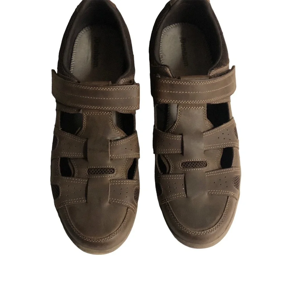 Dunham Mens Comfort Sandals Fitsmart Fisherman Size 16 Brown Leather‎ Boat